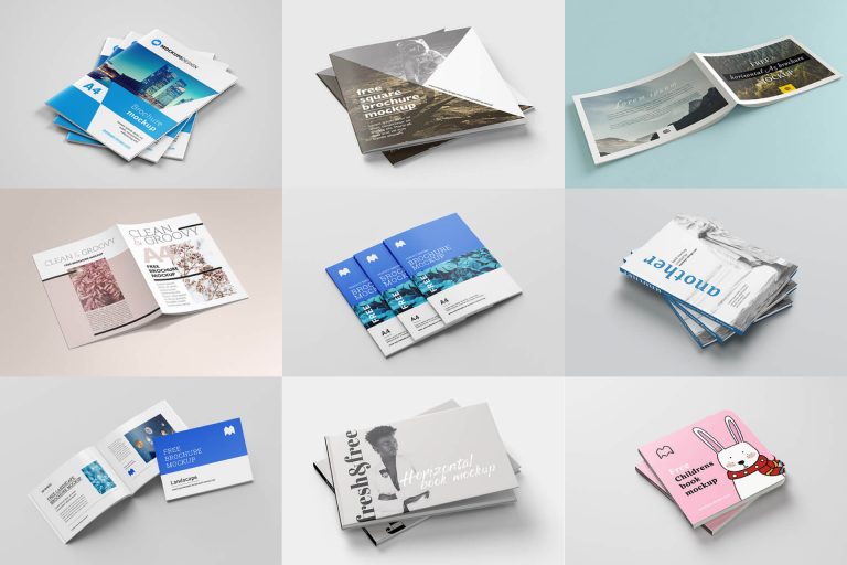 free book/brochure psd mockups