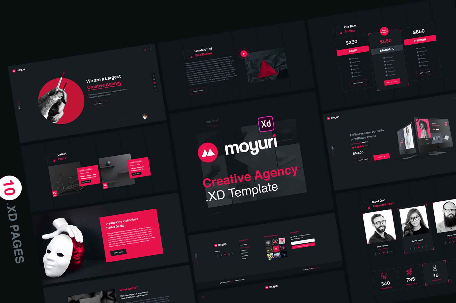Moyuri | Freelancer and Creative Agency Adobe XD Template
