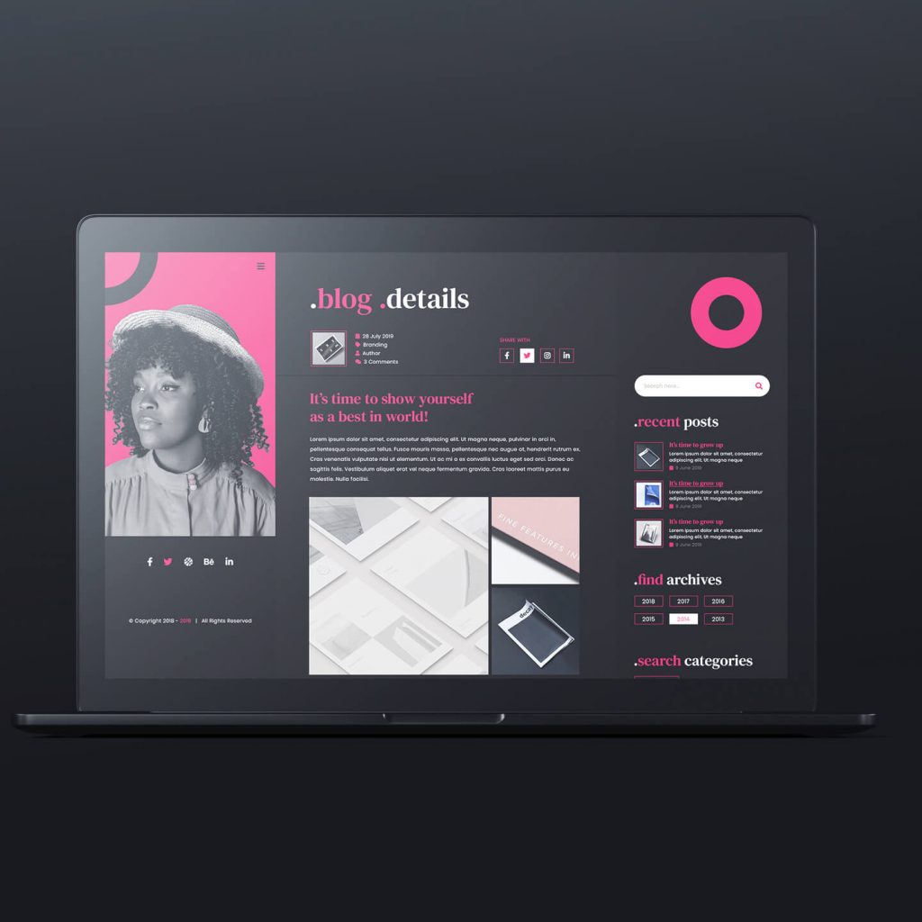 Fariha – Personal Portfolio & Resume PSD Template