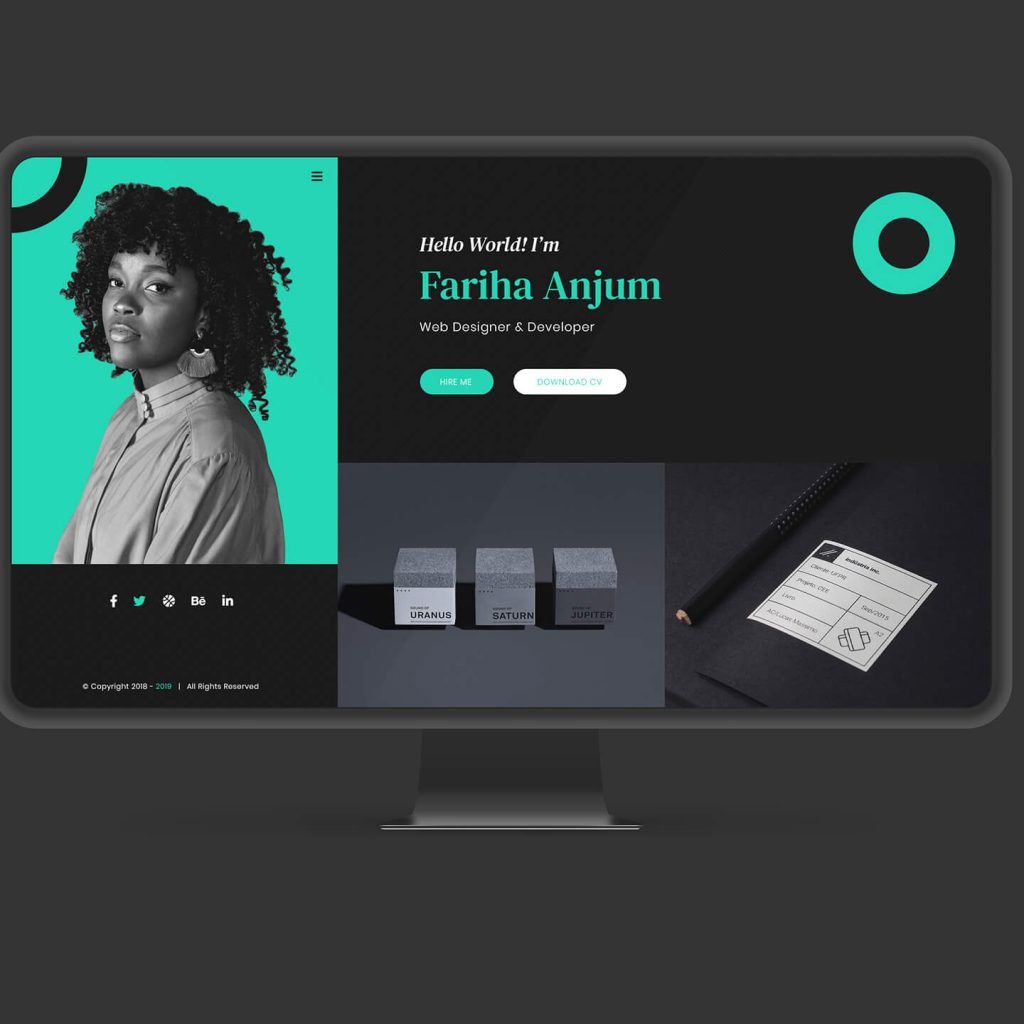 Fariha – Personal Portfolio & Resume PSD Template