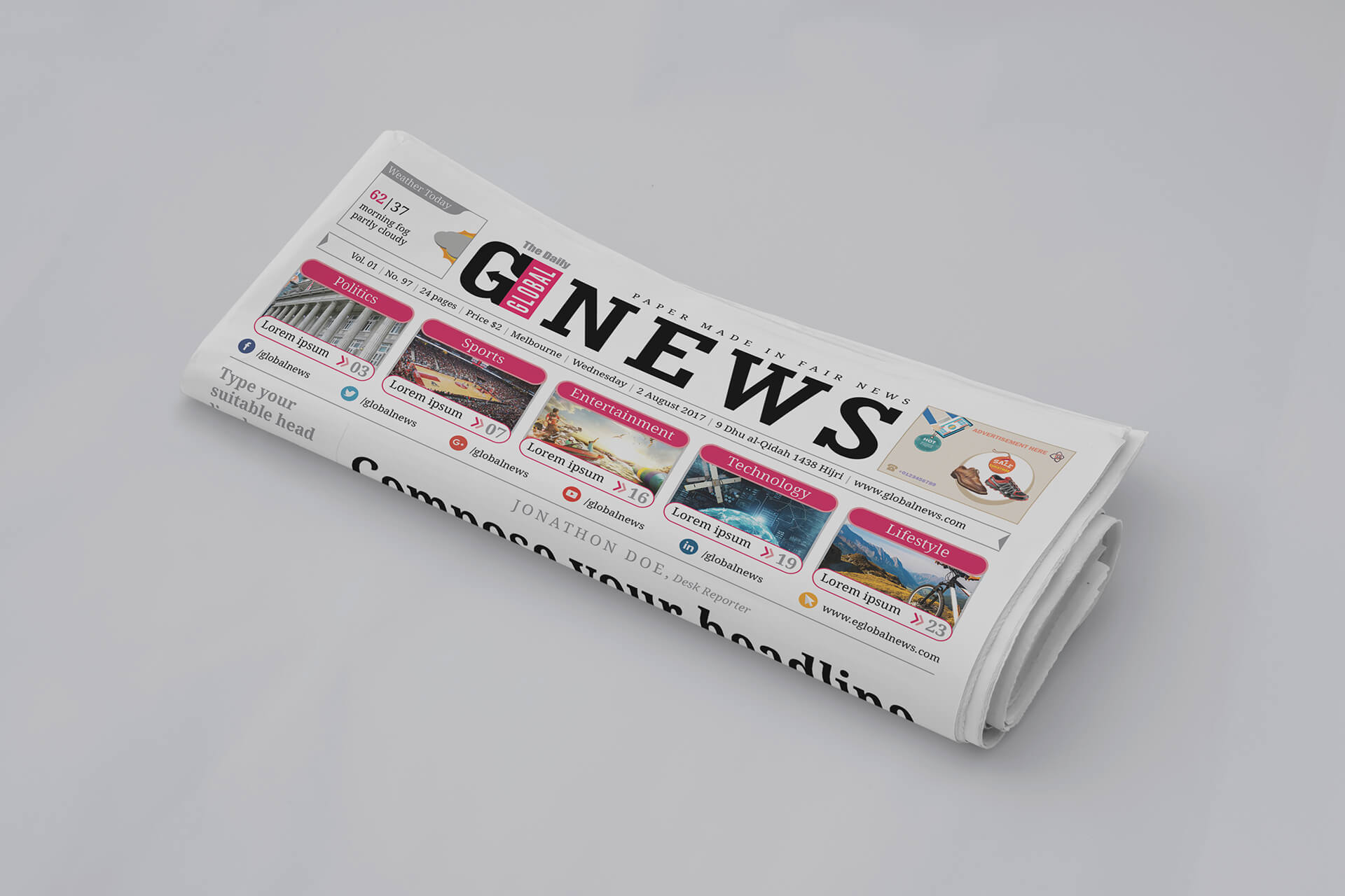 G-News Newspaper Template