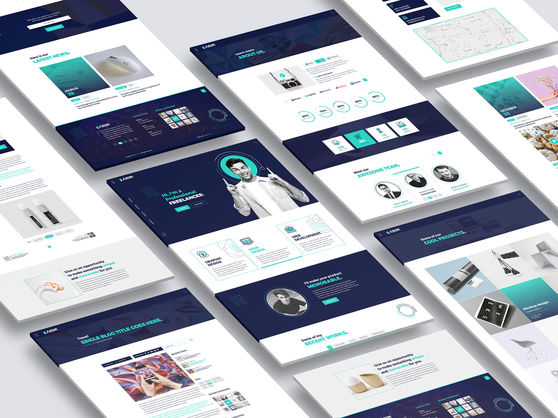 Karim - Freelancer and Creative Agency XD Template