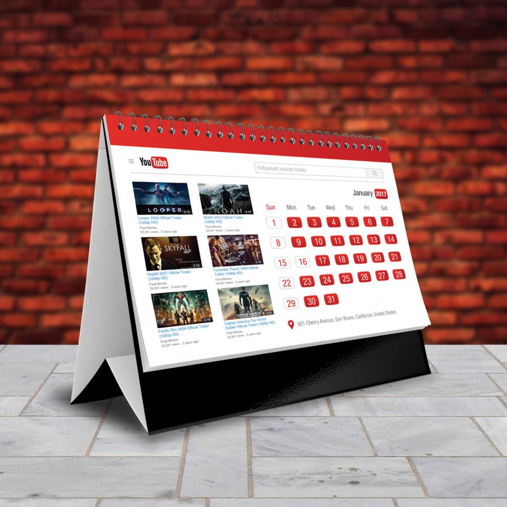 YouTube Version Desk Calendar